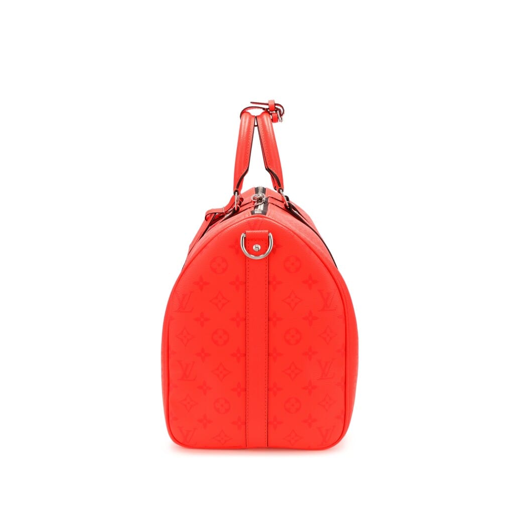 Red Monogram Canvas and Taiga Keepall 50 Silver Hardware, 2021-2022