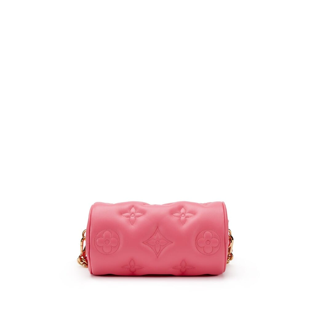 Pink Quilted Monogram Calfskin Bubblegram Papillon BB Gold Hardware, 2022