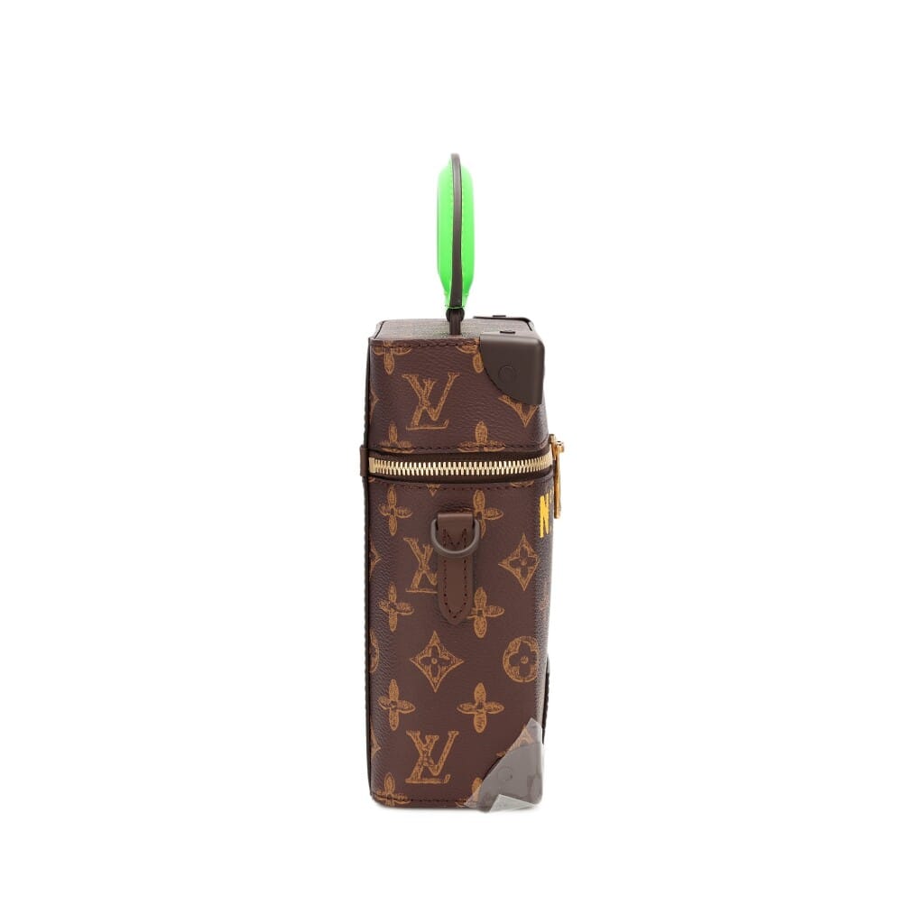 Virgil Abloh Brown and Green Monogram Coated Canvas No. 7 Vertical Box Trunk Gold Hardware, 2022