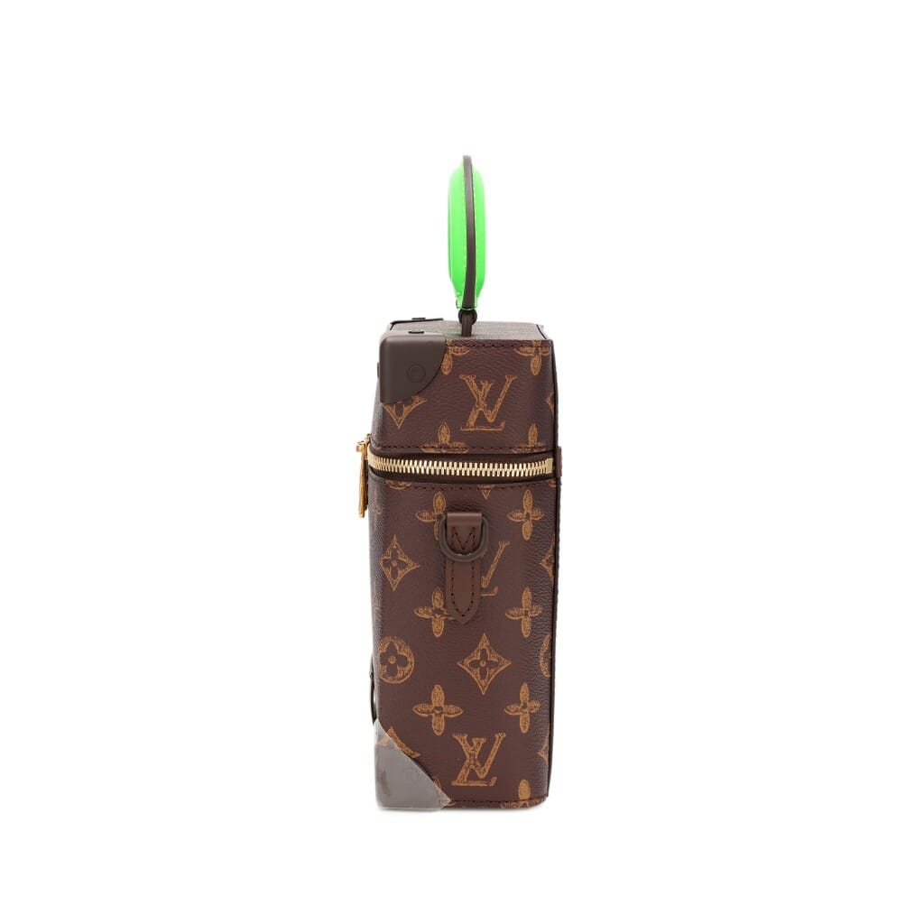 Virgil Abloh Brown and Green Monogram Coated Canvas No. 7 Vertical Box Trunk Gold Hardware, 2022