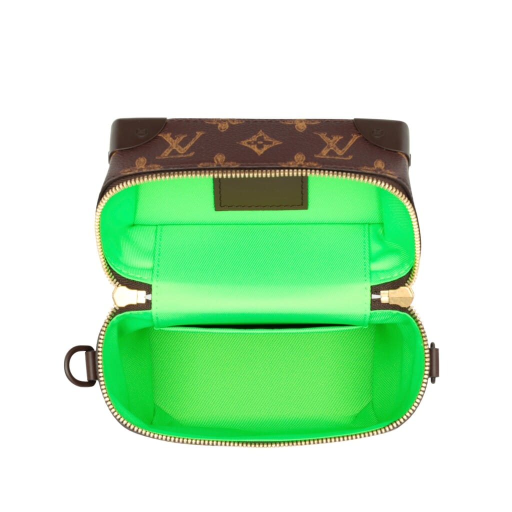 Virgil Abloh Brown and Green Monogram Coated Canvas No. 7 Vertical Box Trunk Gold Hardware, 2022