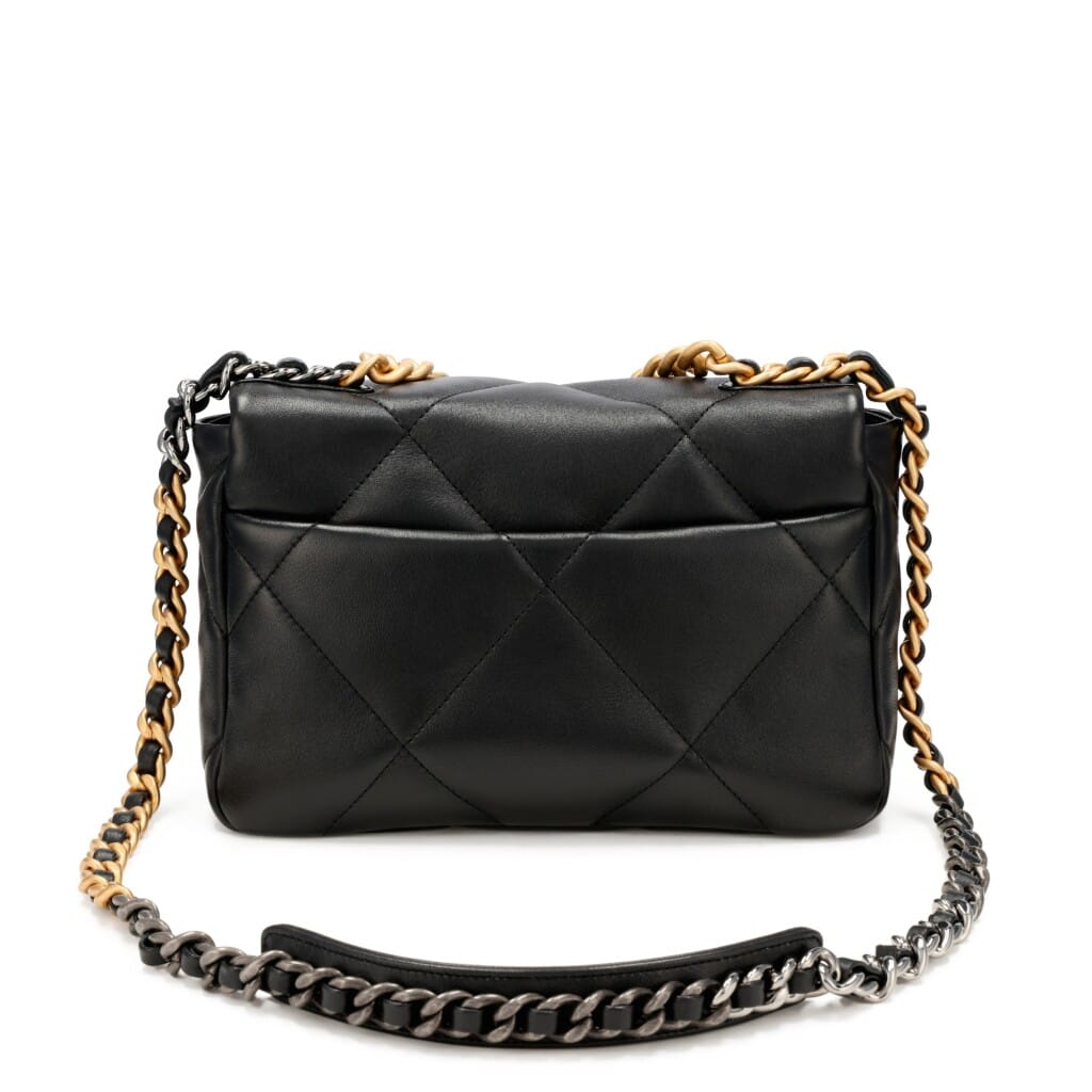 Black Quilted Lambskin 19 Flap Gold and Ruthenium Hardware, 2022