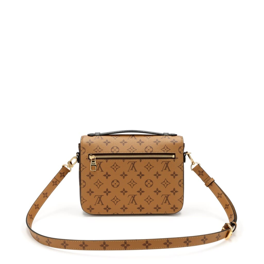 Ebene Reverse Monogram Coated Canvas Pochette Mètis Gold Hardware, 2021-2022