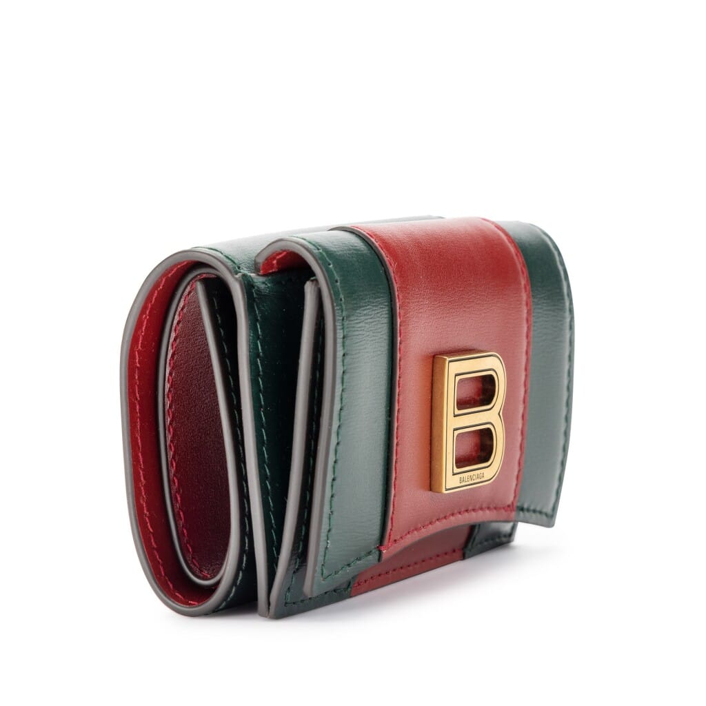 Green and Red Leather Card Case Gold Hardware, 2021