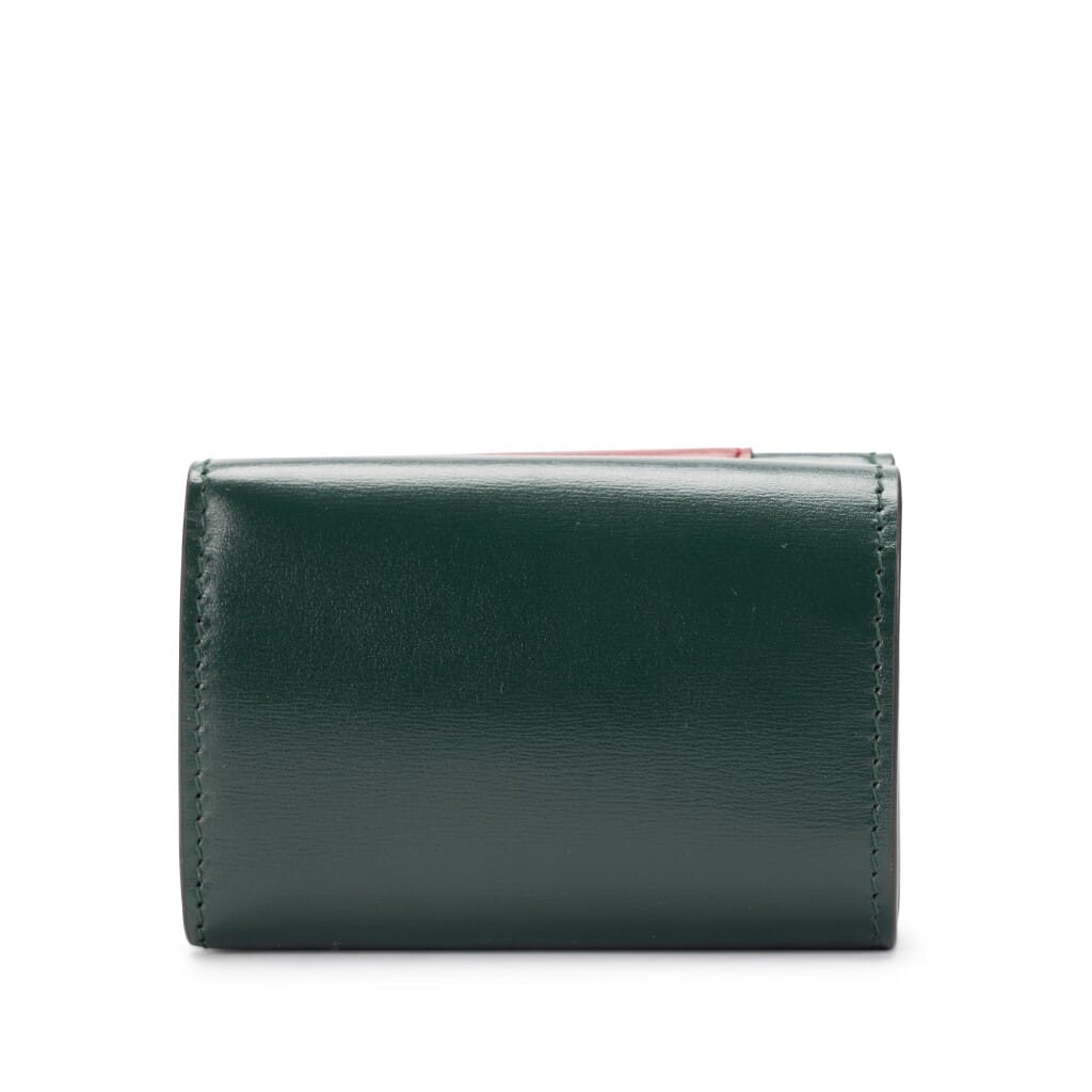 Green and Red Leather Card Case Gold Hardware, 2021
