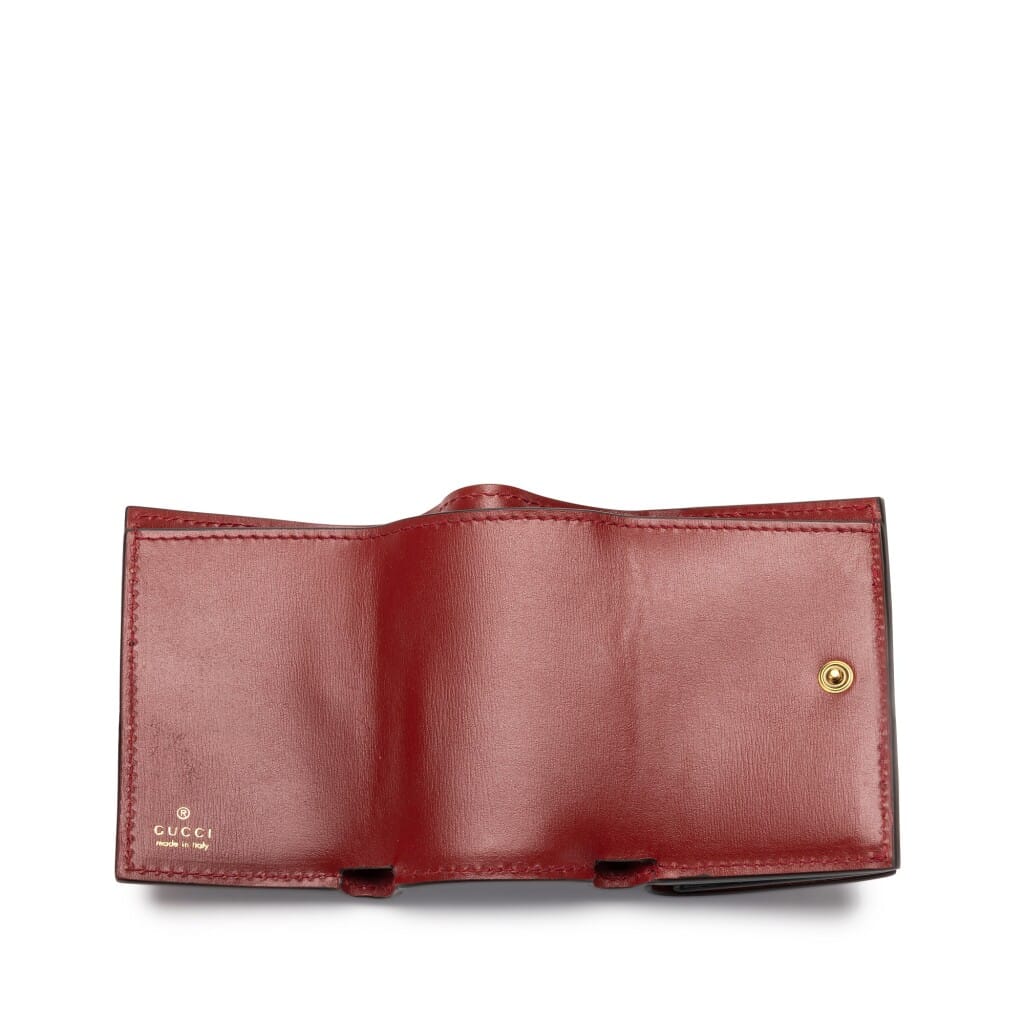 Green and Red Leather Card Case Gold Hardware, 2021