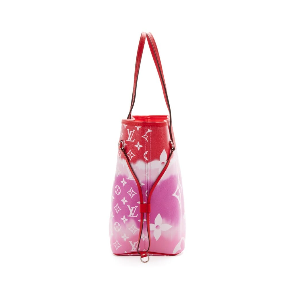 Red and Pink Monogram Escale Coated Canvas Neverfull MM Silver Hardware, 2020