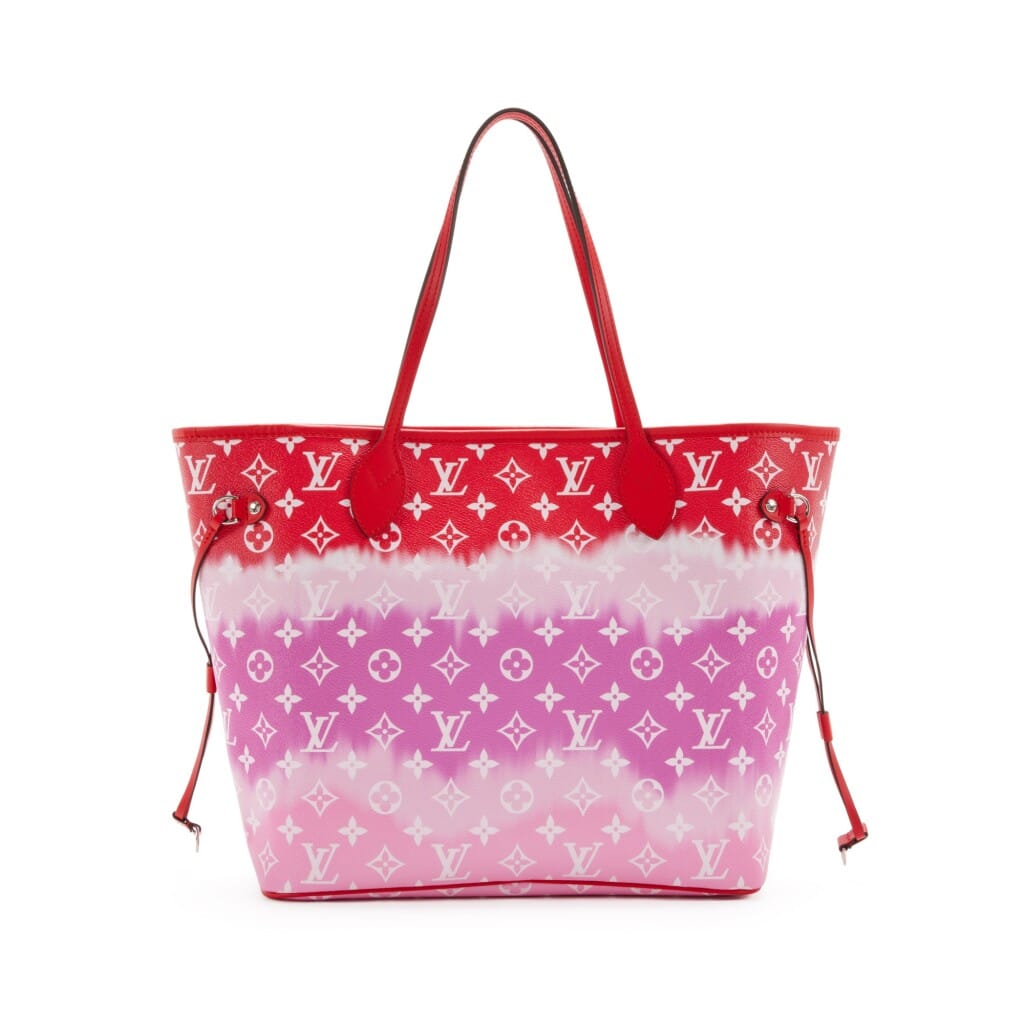 Red and Pink Monogram Escale Coated Canvas Neverfull MM Silver Hardware, 2020