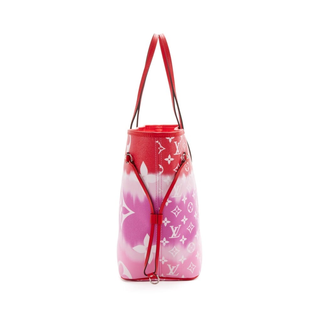 Red and Pink Monogram Escale Coated Canvas Neverfull MM Silver Hardware, 2020