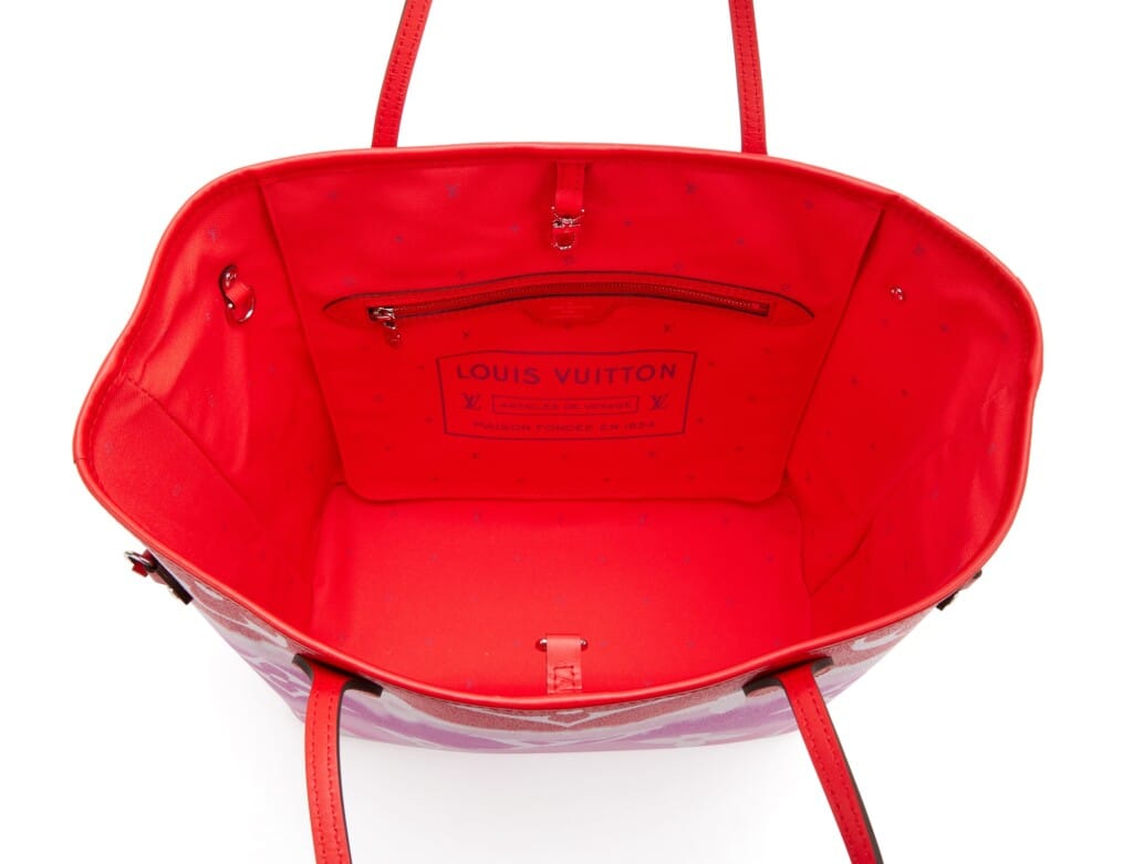 Red and Pink Monogram Escale Coated Canvas Neverfull MM Silver Hardware, 2020