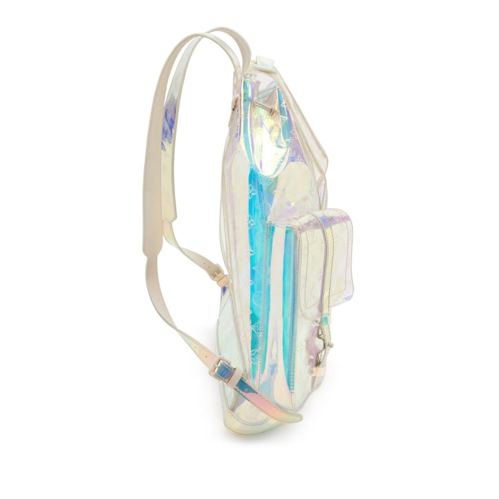 Vigil Abloh Iridescent Monogram Prism Christopher GM Backpack White Hardware, 2019