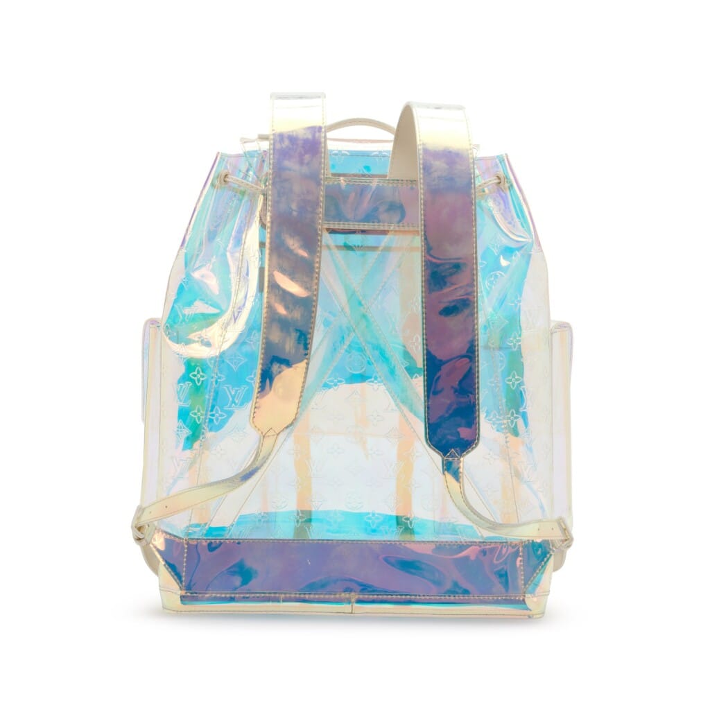 Vigil Abloh Iridescent Monogram Prism Christopher GM Backpack White Hardware, 2019