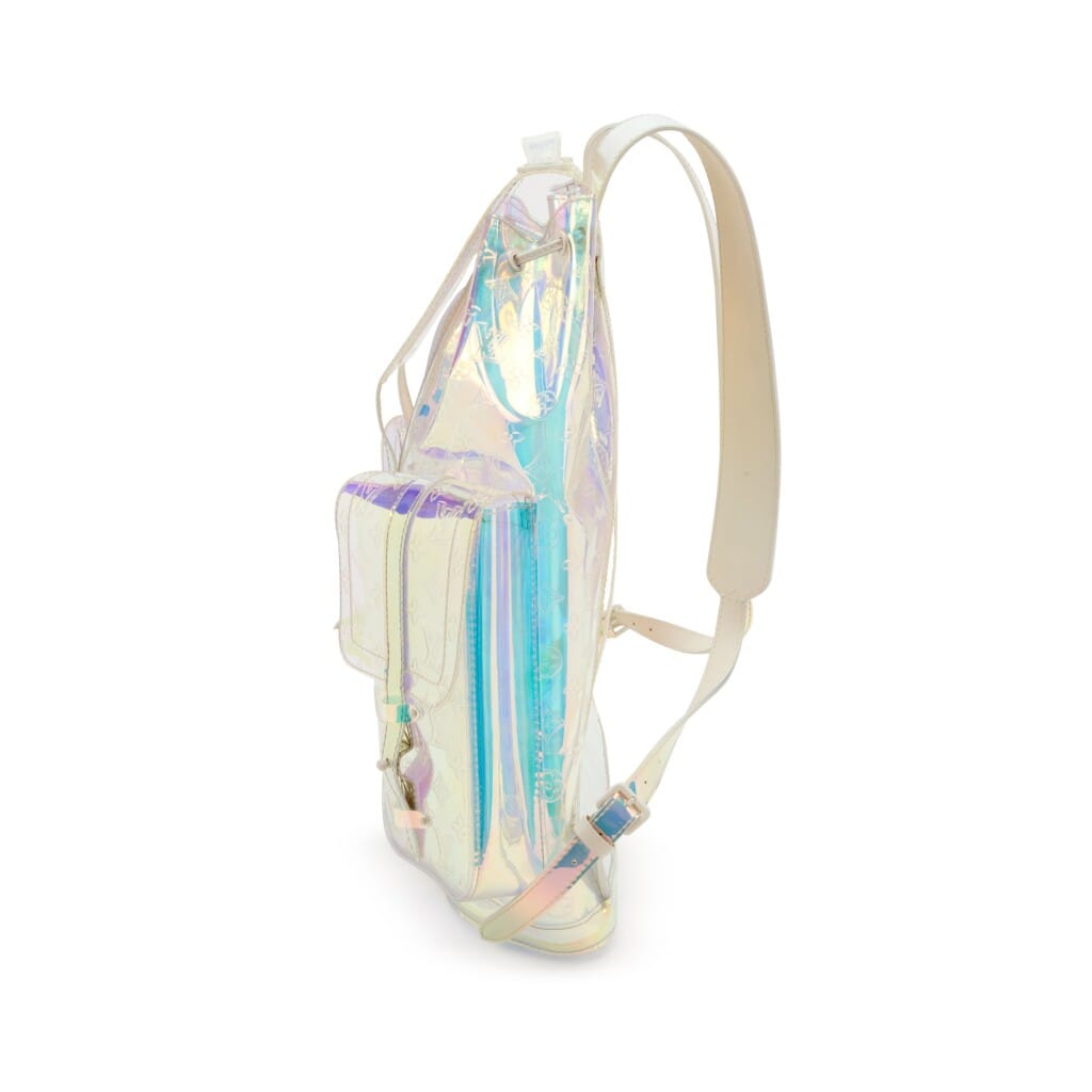 Vigil Abloh Iridescent Monogram Prism Christopher GM Backpack White Hardware, 2019