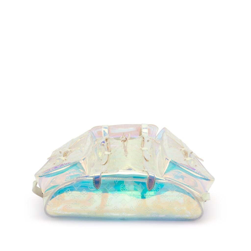 Vigil Abloh Iridescent Monogram Prism Christopher GM Backpack White Hardware, 2019