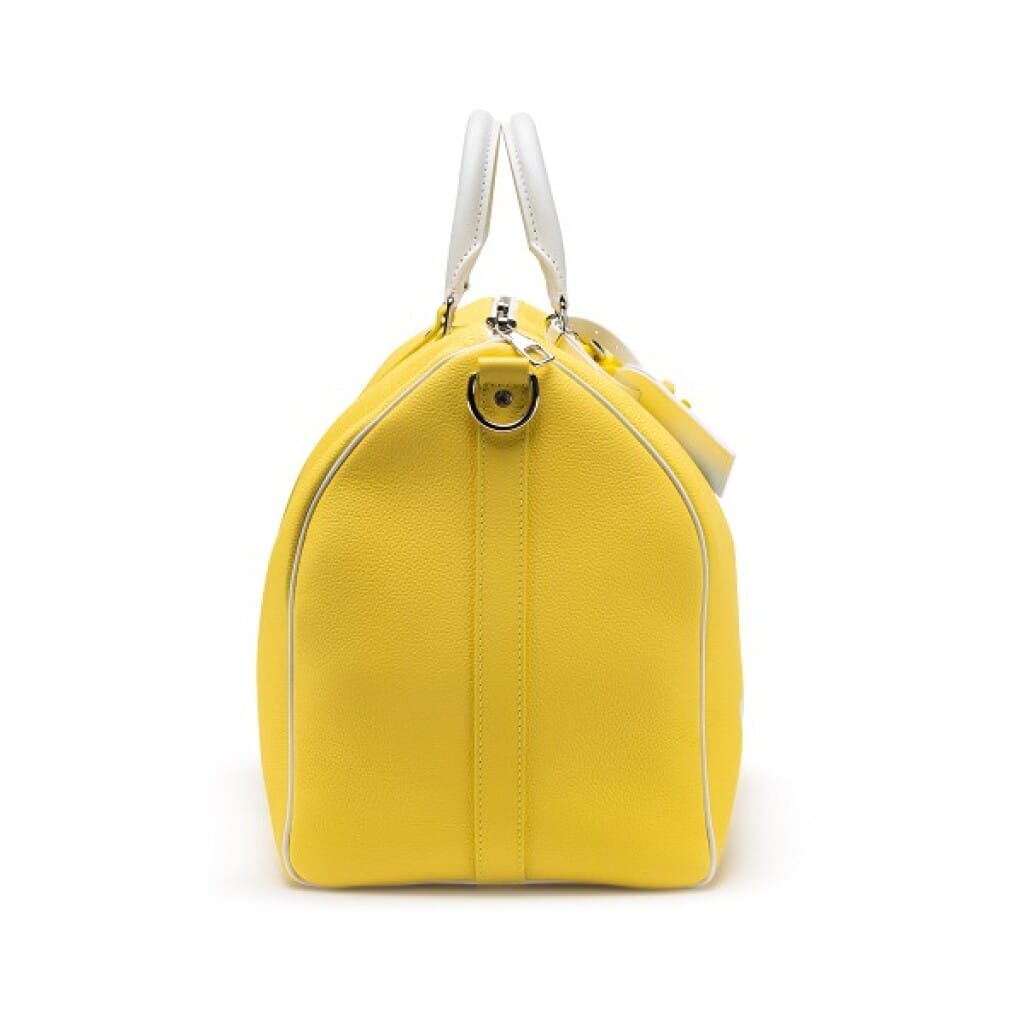 Virgil Abloh Yellow Leather Everyday LV Keepall Bandoulière 50 Silver Hardware, 2021