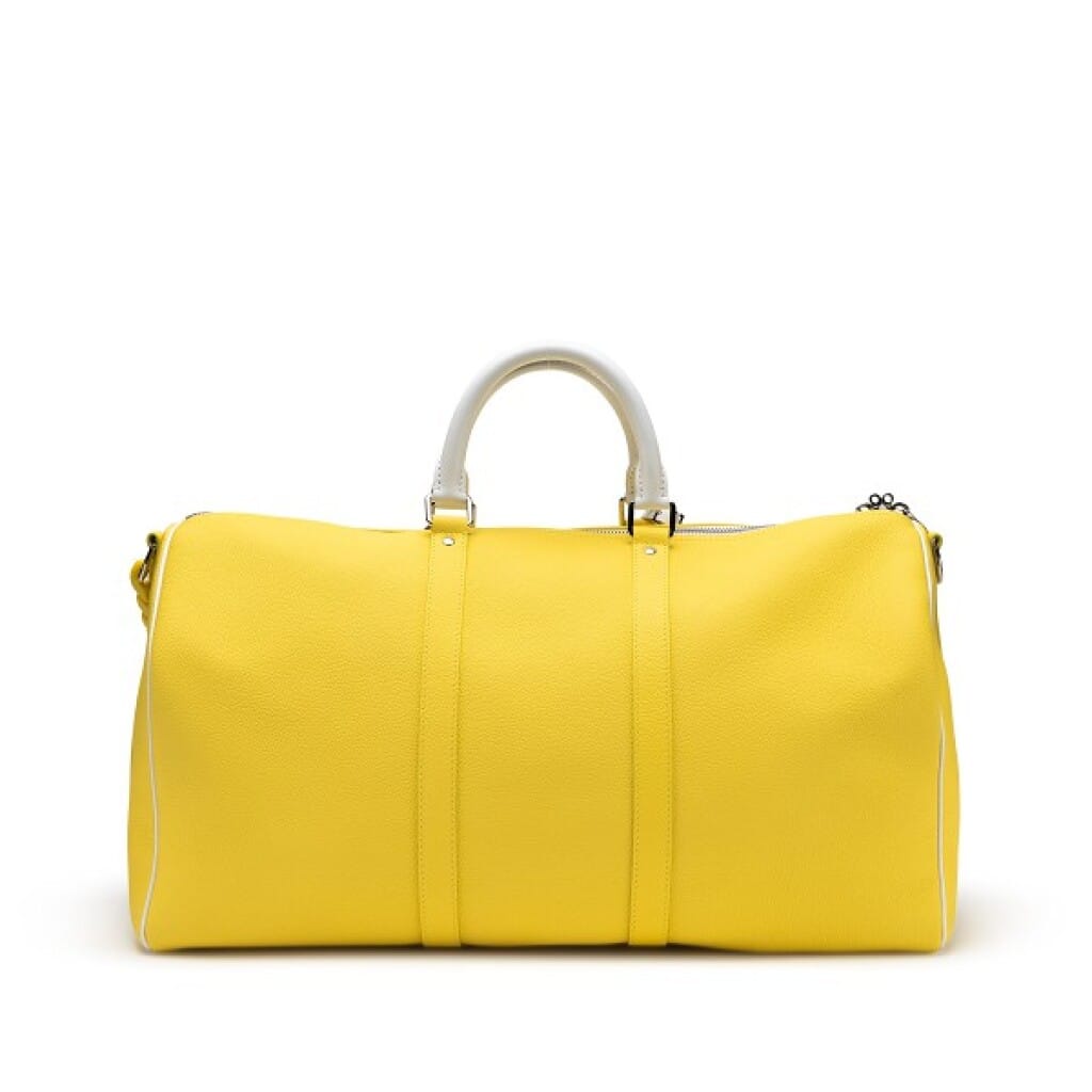 Virgil Abloh Yellow Leather Everyday LV Keepall Bandoulière 50 Silver Hardware, 2021