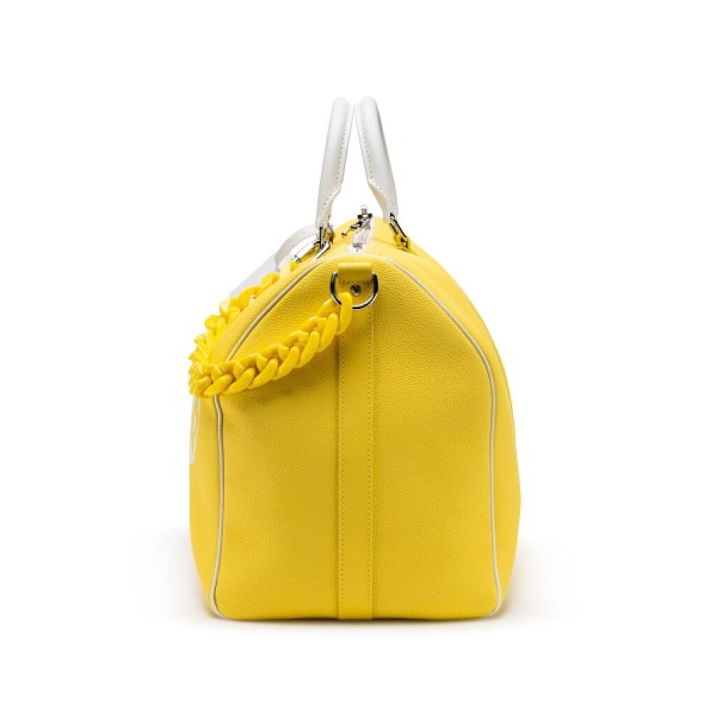 Virgil Abloh Yellow Leather Everyday LV Keepall Bandoulière 50 Silver Hardware, 2021