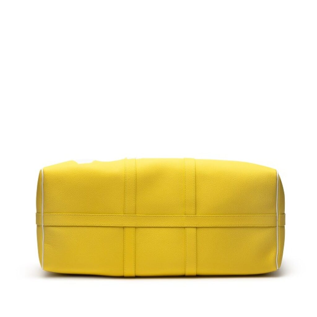Virgil Abloh Yellow Leather Everyday LV Keepall Bandoulière 50 Silver Hardware, 2021