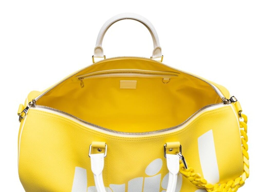 Virgil Abloh Yellow Leather Everyday LV Keepall Bandoulière 50 Silver Hardware, 2021