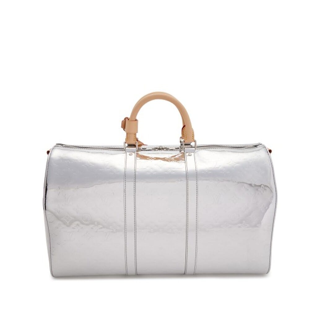 Virgil Abloh Silver Monogram Mirror Canvas Keepall Bandoulière 50 Silver Hardware, 2021