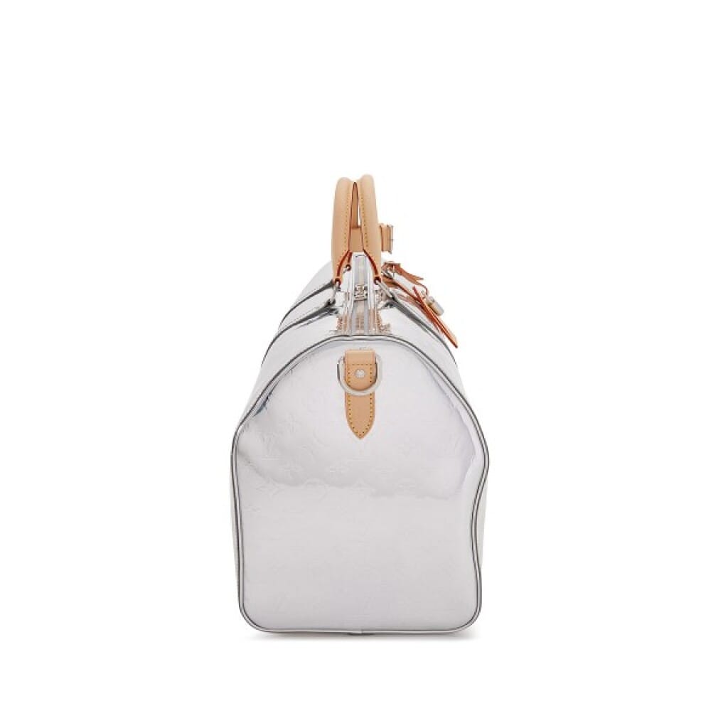 Virgil Abloh Silver Monogram Mirror Canvas Keepall Bandoulière 50 Silver Hardware, 2021