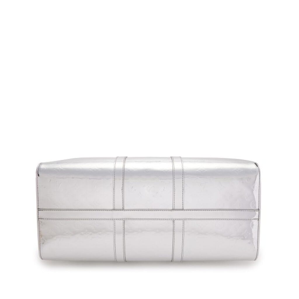 Virgil Abloh Silver Monogram Mirror Canvas Keepall Bandoulière 50 Silver Hardware, 2021