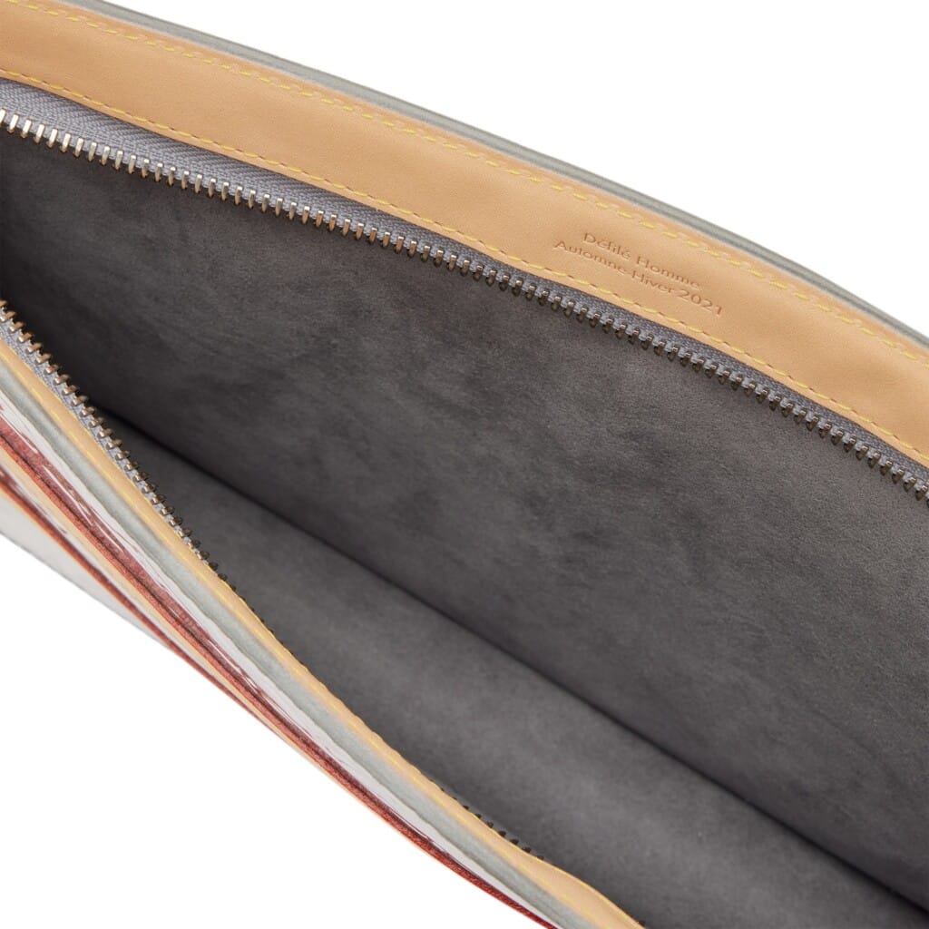 Virgil Abloh Silver Monogram Mirror Mirror Coated Canvas Trunk Pouch Silver Hardware, 2021