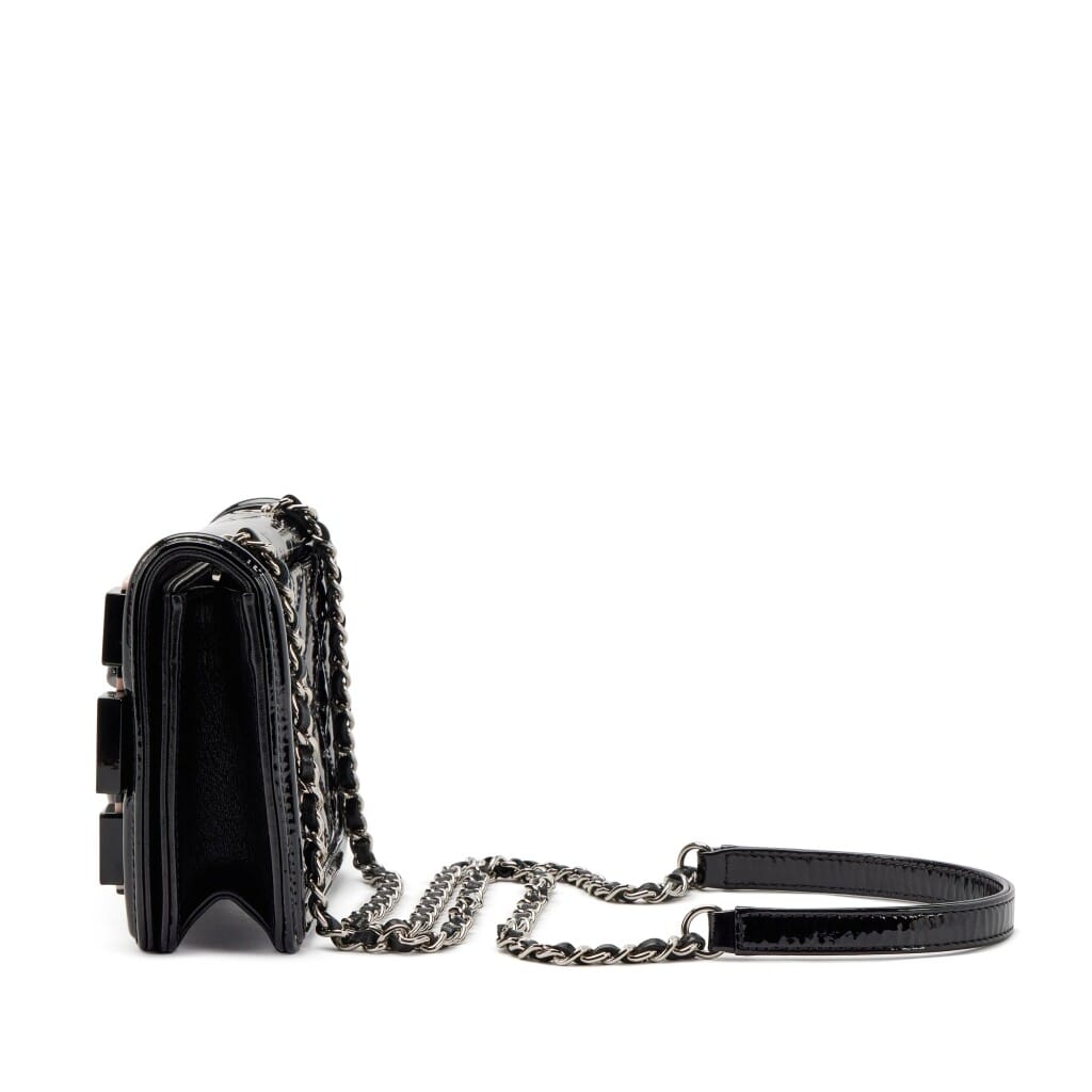 Pink and Black Plexiglass and Leather Boy Brick Flap Bag Silver Hardware, 2014