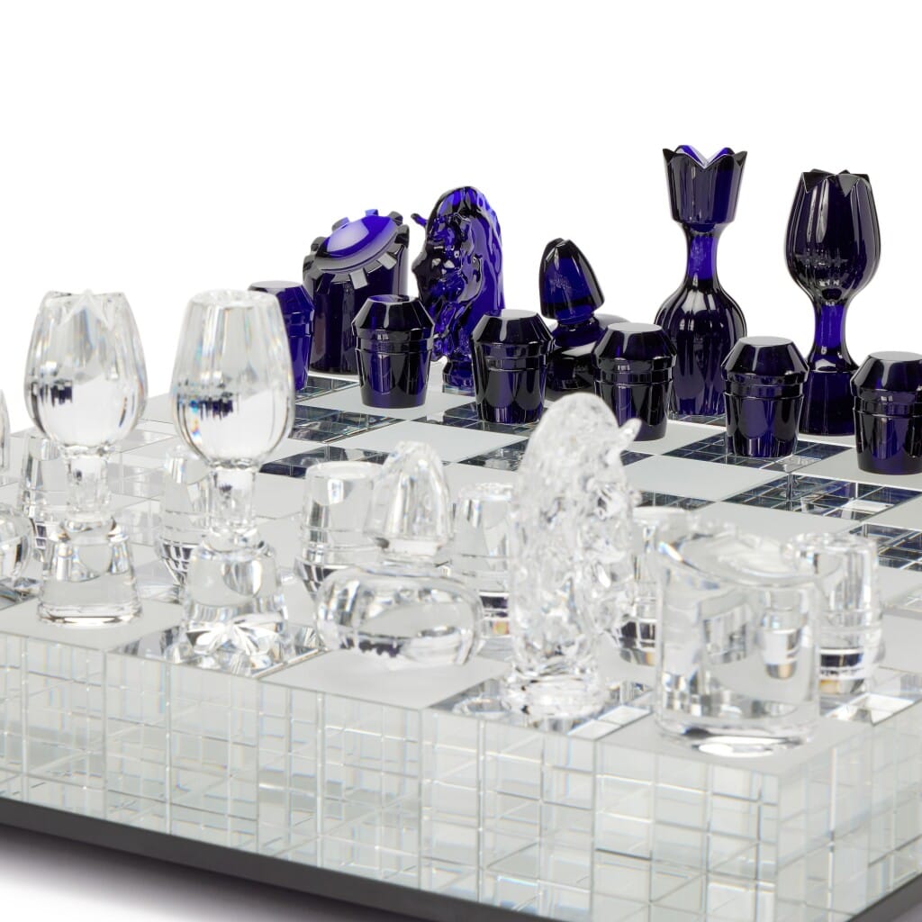 Blue and Clear Crystal Levitating Prestige Chess Set, 2021