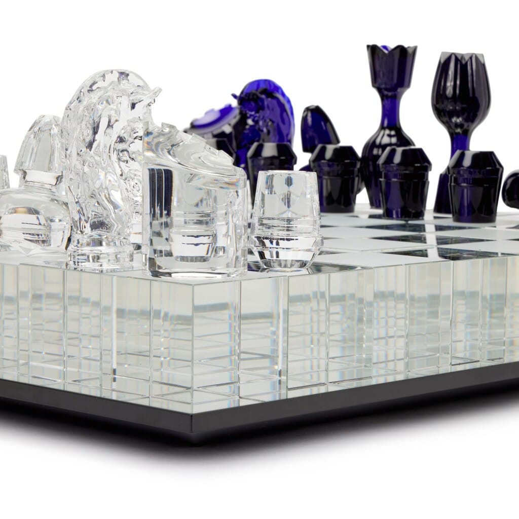 Blue and Clear Crystal Levitating Prestige Chess Set, 2021