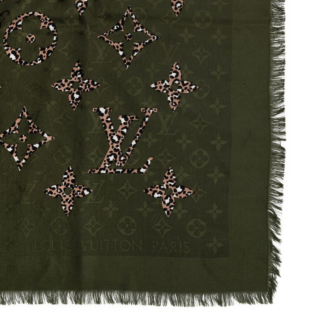 Green and Giant Jungle Monogram Wool and Silk Shawl, 2020