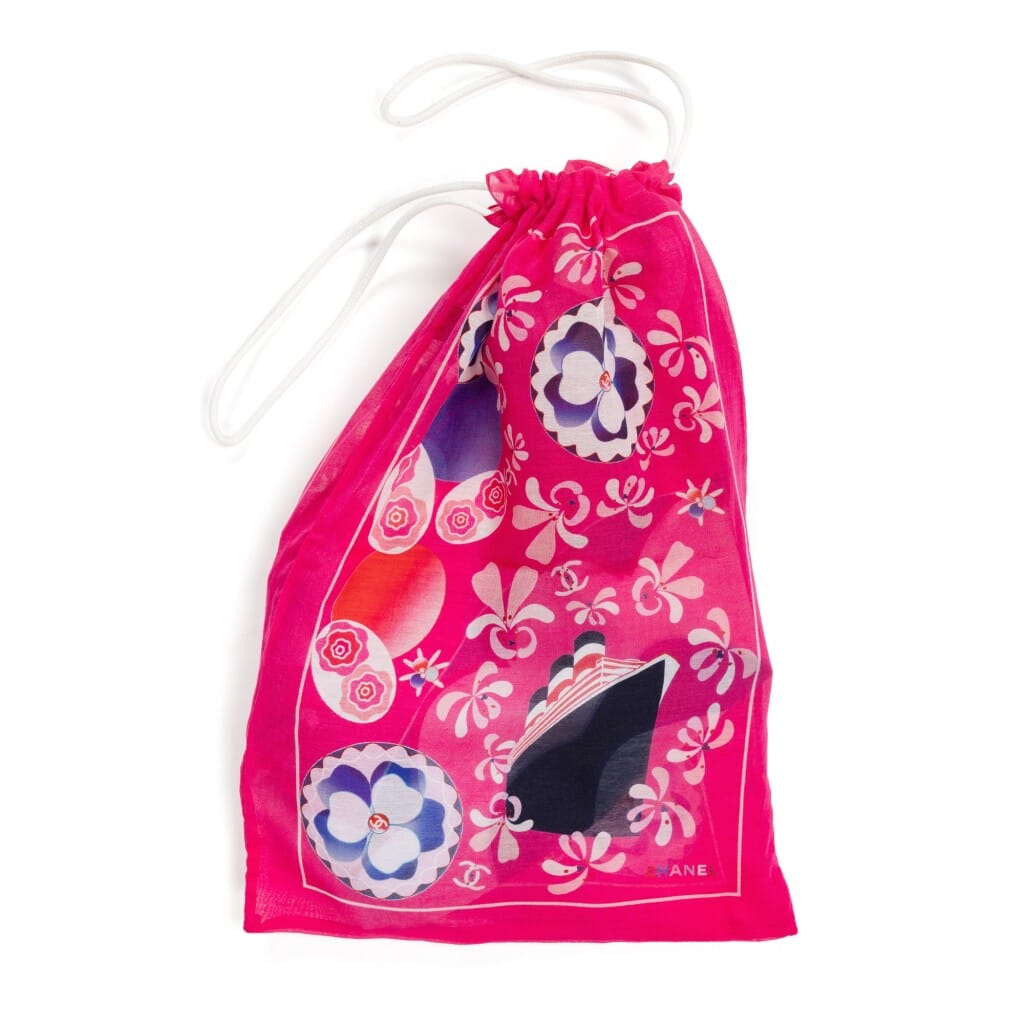 Pink Printed Cotton and Silk Pareo Scarf, 2019