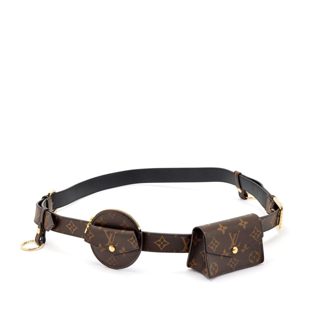 Brown Monogram Coated Canvas Daily Multi Pocket Belt 70 Gold Hardware, 2021-2022