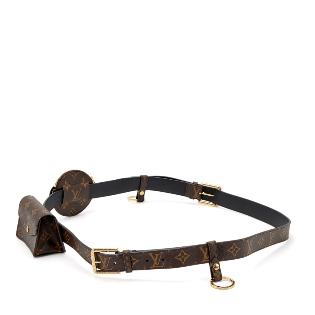 Brown Monogram Coated Canvas Daily Multi Pocket Belt 70 Gold Hardware, 2021-2022