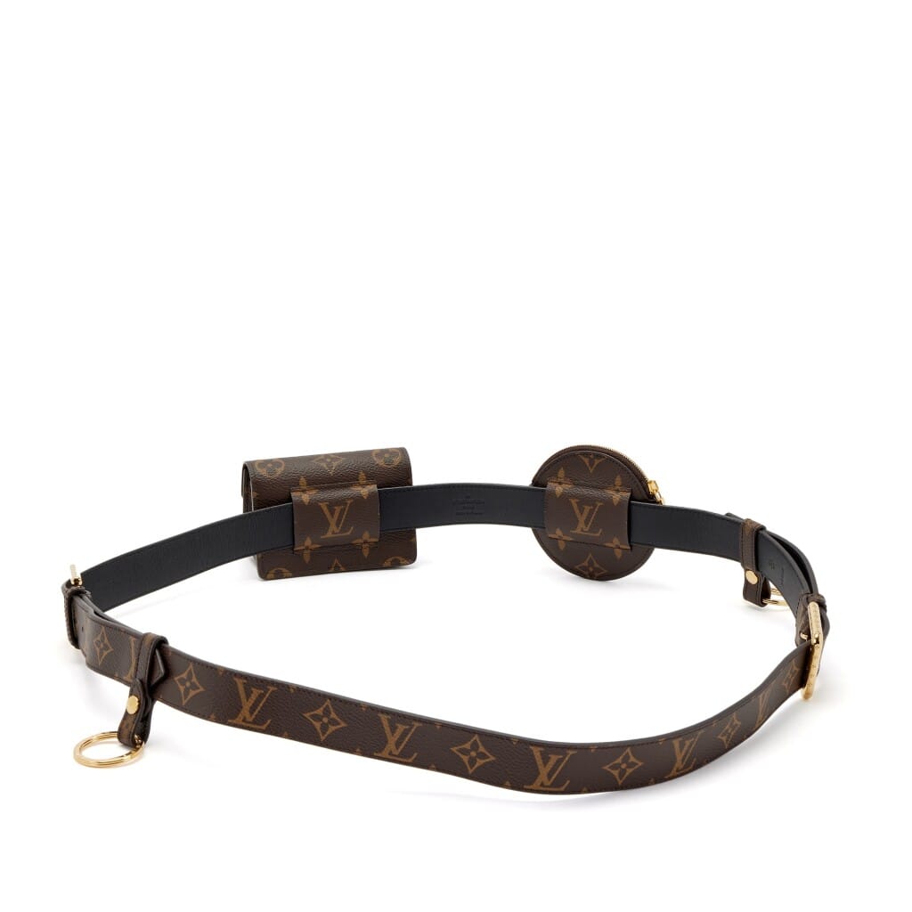 Brown Monogram Coated Canvas Daily Multi Pocket Belt 70 Gold Hardware, 2021-2022