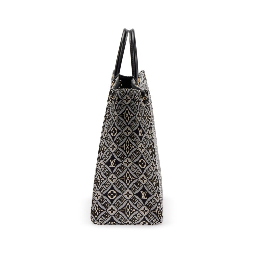 Black and Grey Monogram Jacquard Since 1854 OnTheGo GM Gold Hardware, 2020