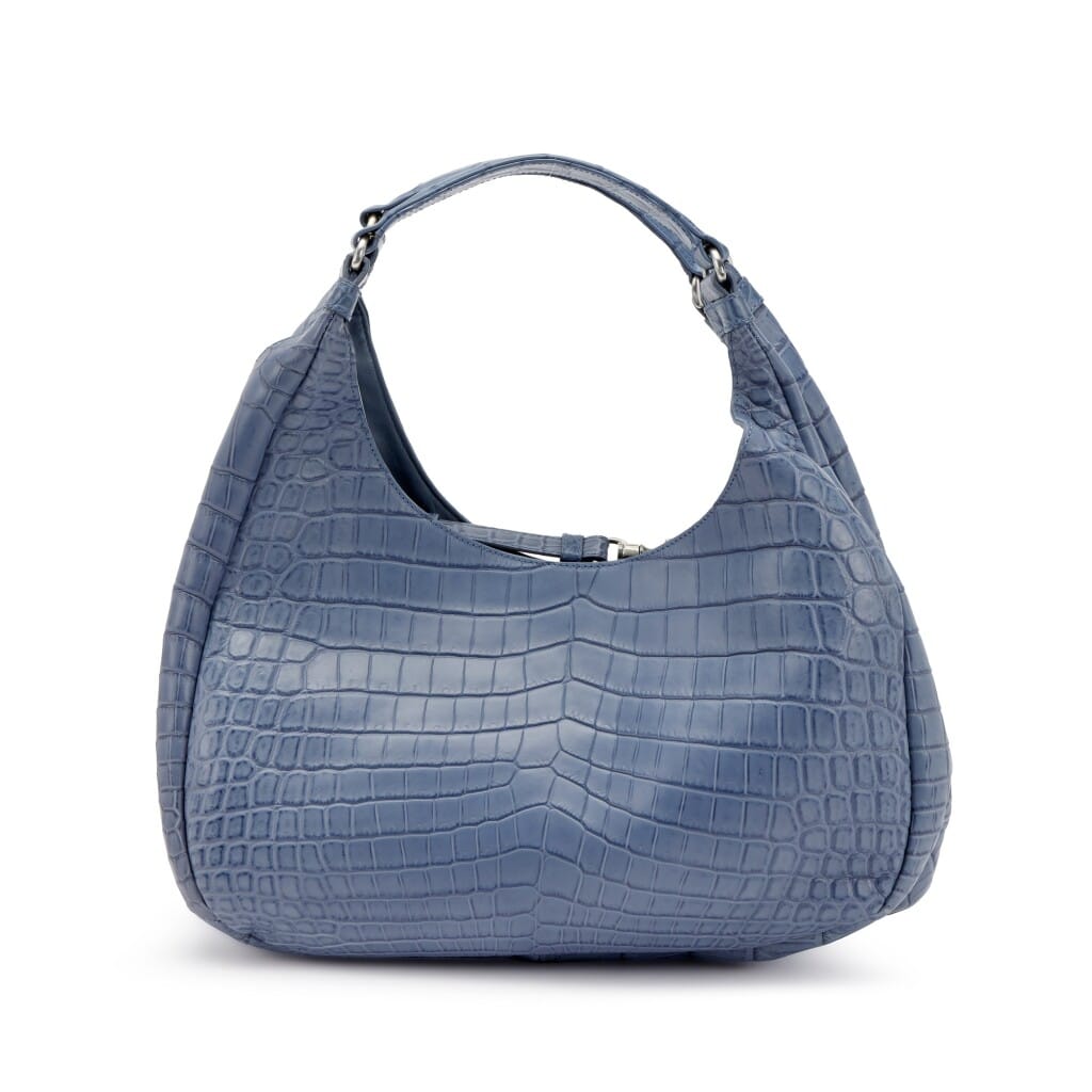 Krim Matte Crocodile Campana Shoulder Bag