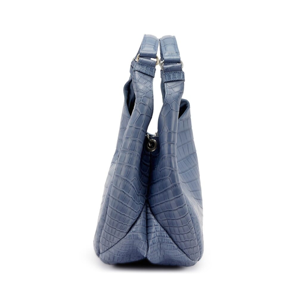 Krim Matte Crocodile Campana Shoulder Bag