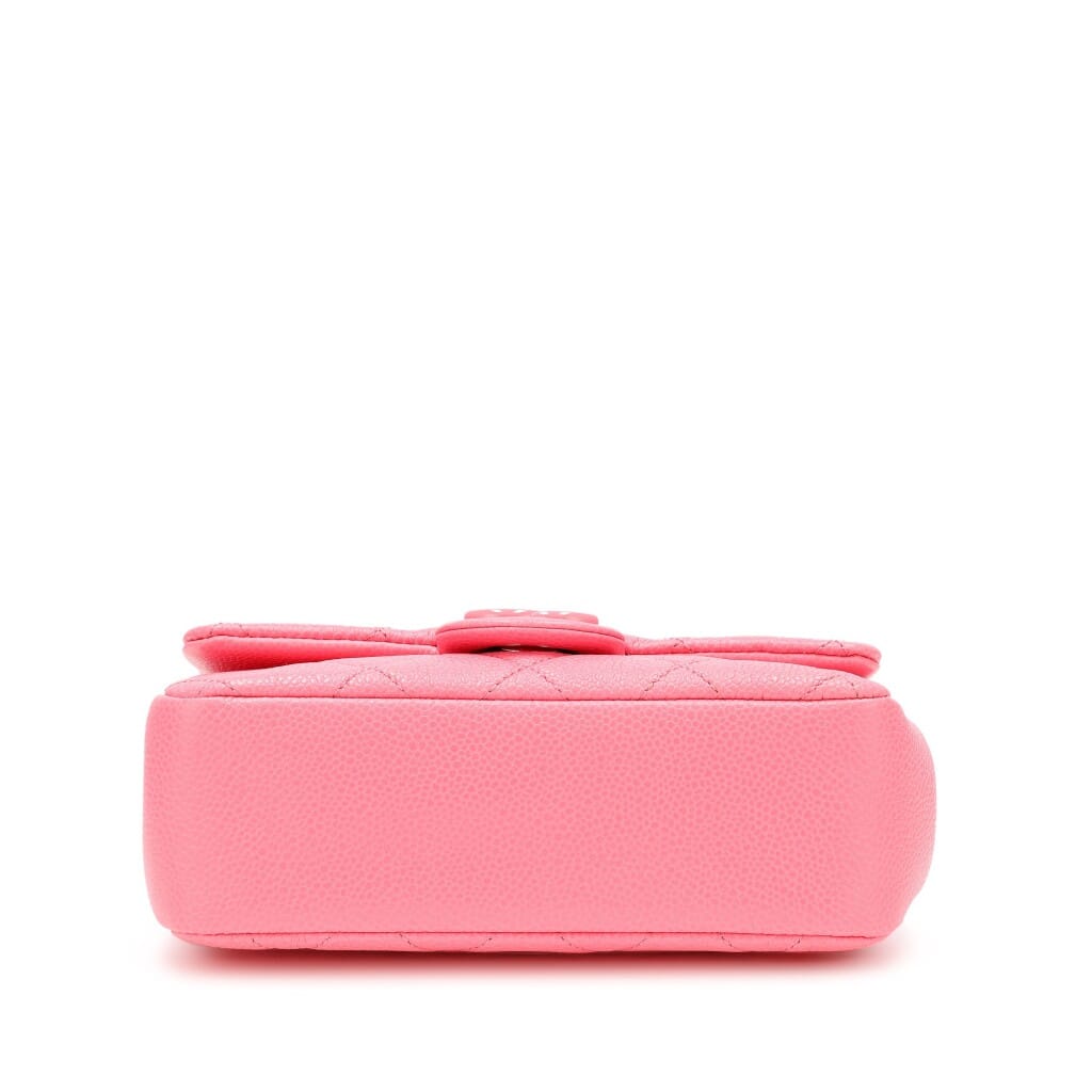 Pink Quilted Caviar Incognito Mini Square Flap Pink Hardware, 2019