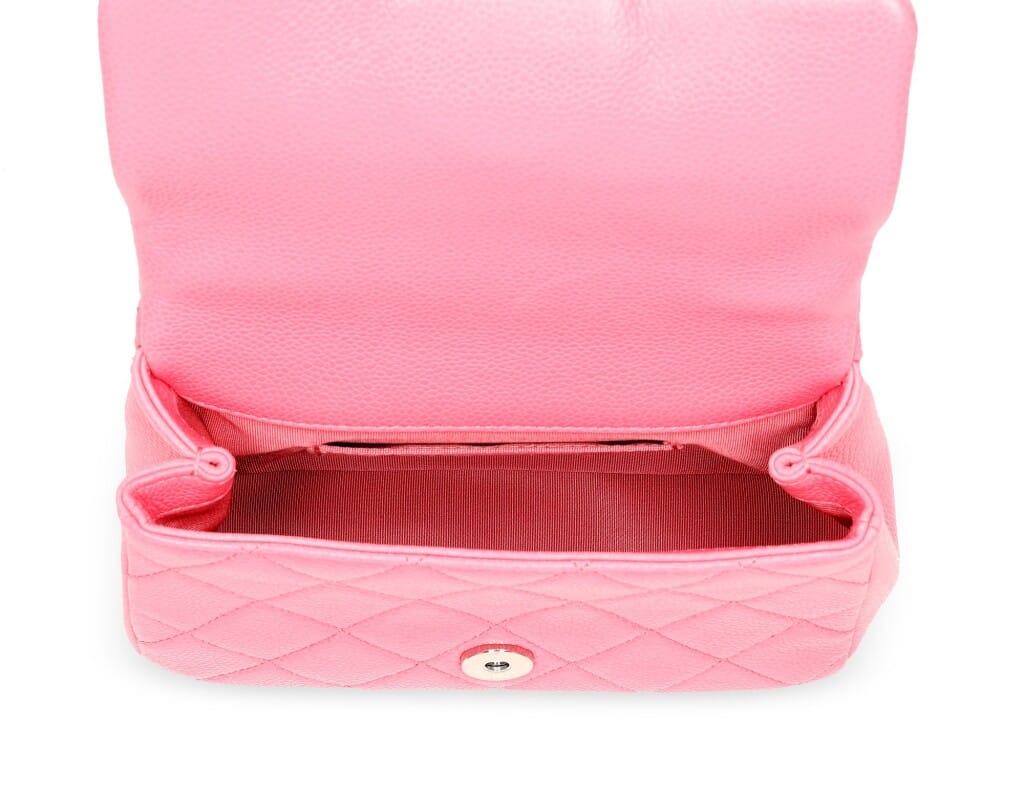 Pink Quilted Caviar Incognito Mini Square Flap Pink Hardware, 2019