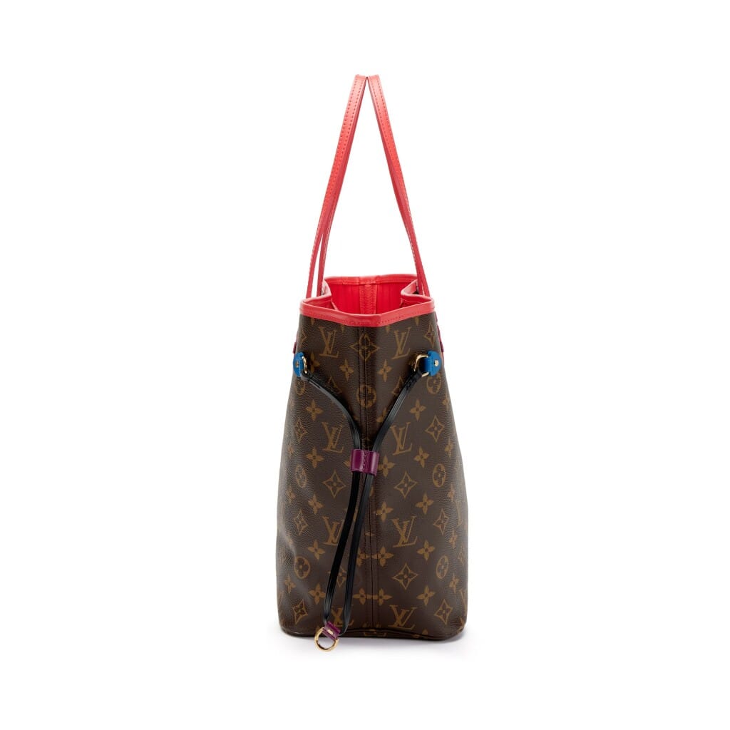 Brown Monogram Coated Canvas and Multicolor Leather Totem Neo Neverfull MM Gold Hardware, 2015