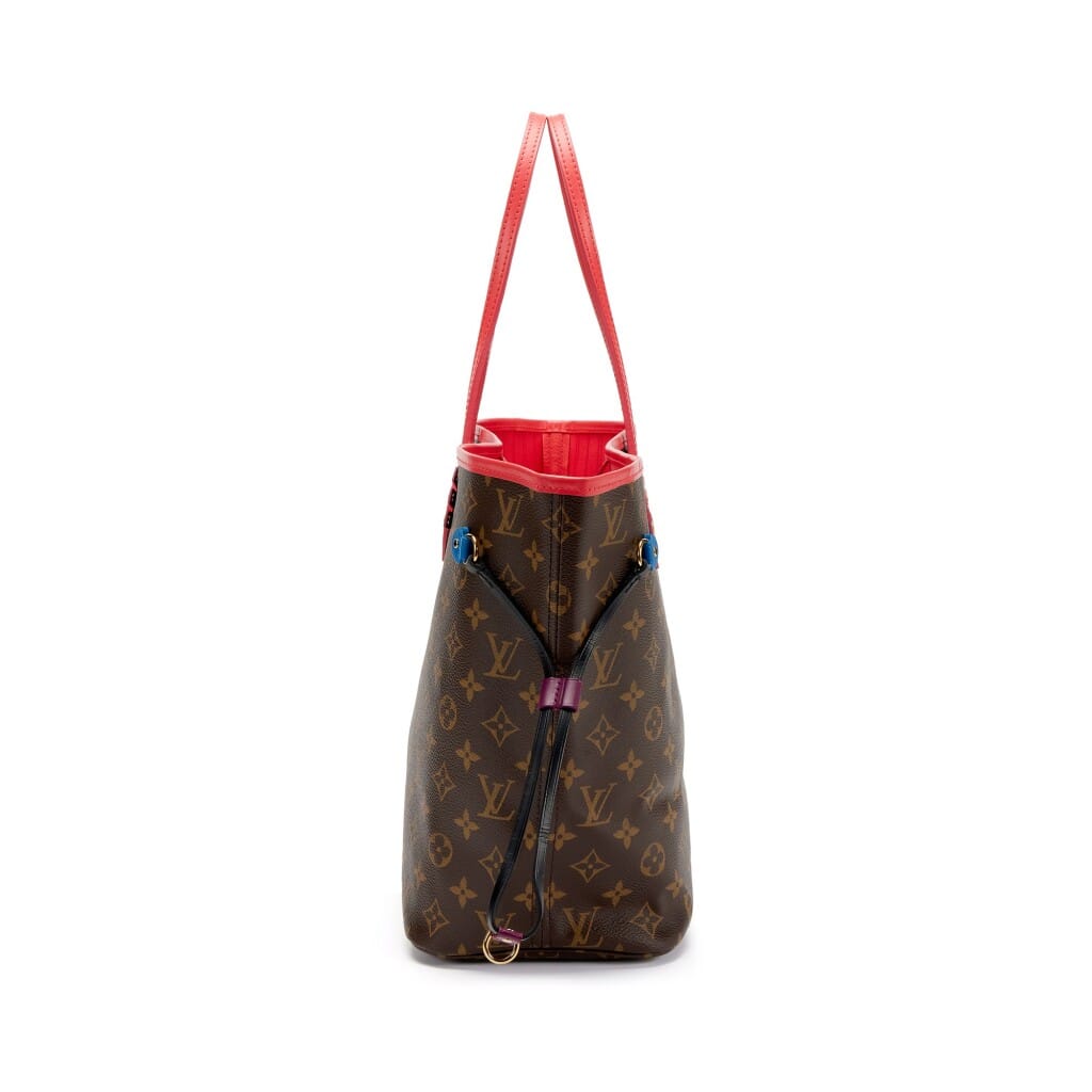Brown Monogram Coated Canvas and Multicolor Leather Totem Neo Neverfull MM Gold Hardware, 2015