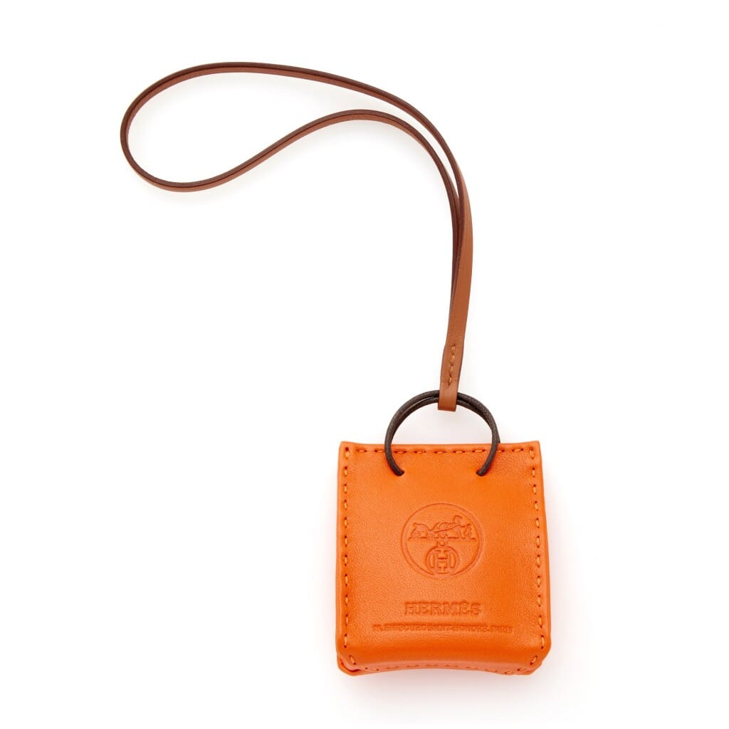 Feu Milo Lambskin and Gold Swift Orange Bag Charm