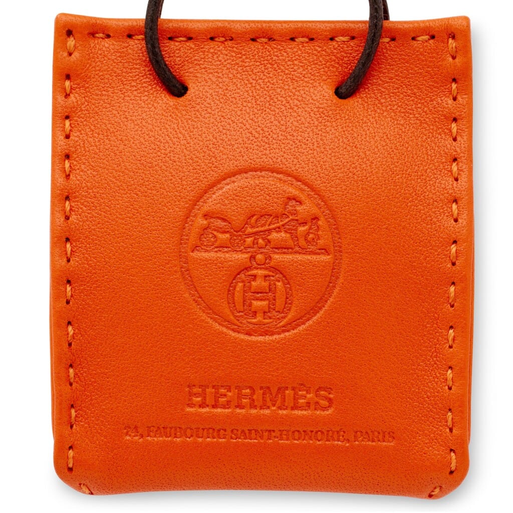 Feu Milo Lambskin and Gold Swift Orange Bag Charm