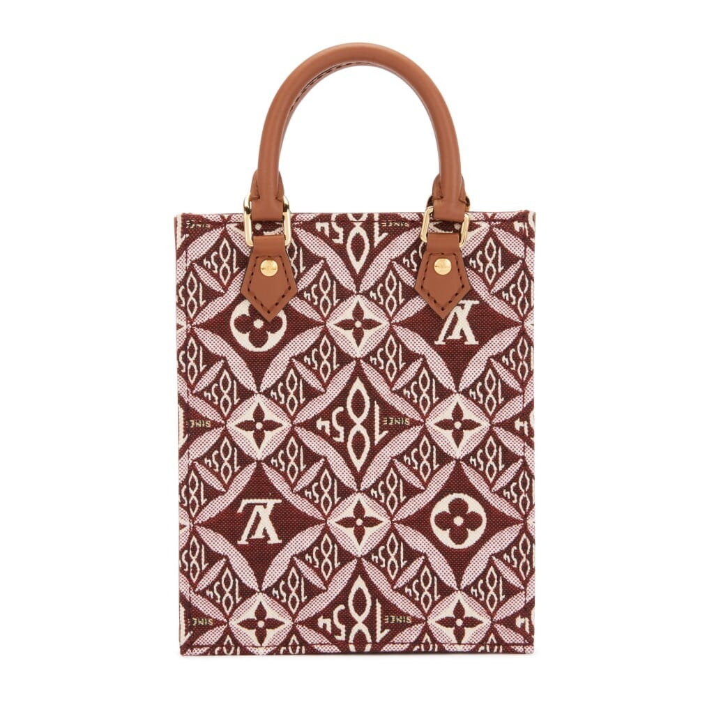 Bordeaux Monogram Jacquard Since 1854 Petit Sac Plat Gold Hardware, 2020
