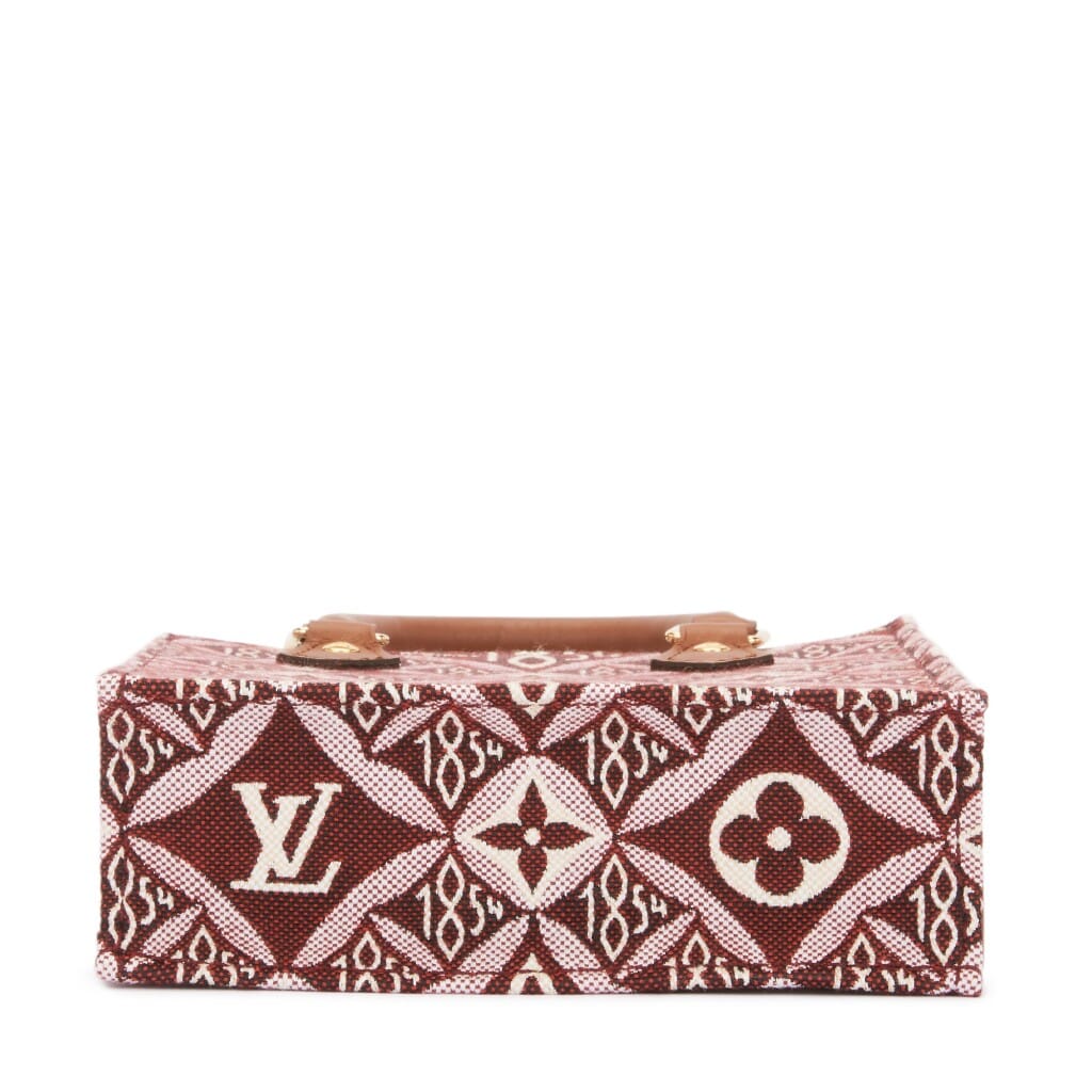 Bordeaux Monogram Jacquard Since 1854 Petit Sac Plat Gold Hardware, 2020