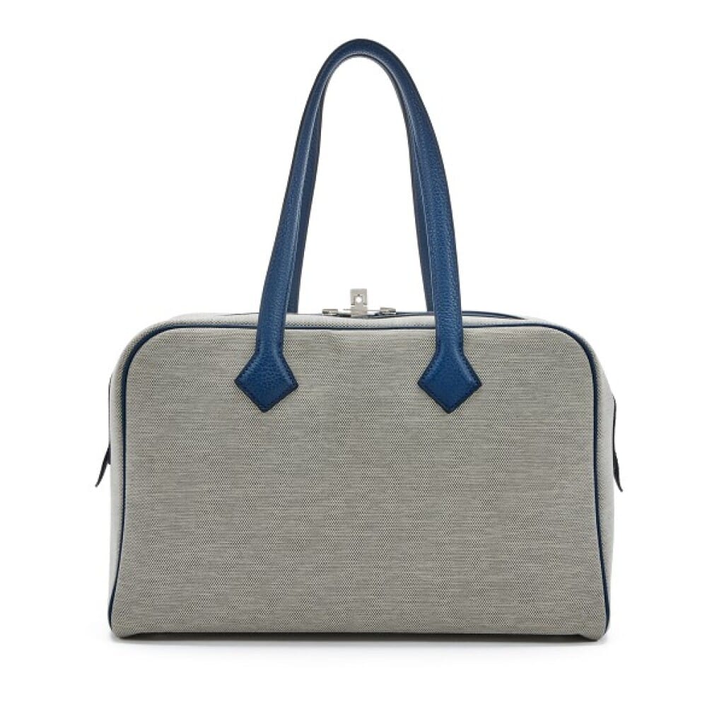 Ecru Bleu De Malte Toile Clemence Victoria II 35 Palladium Hardware, 2014