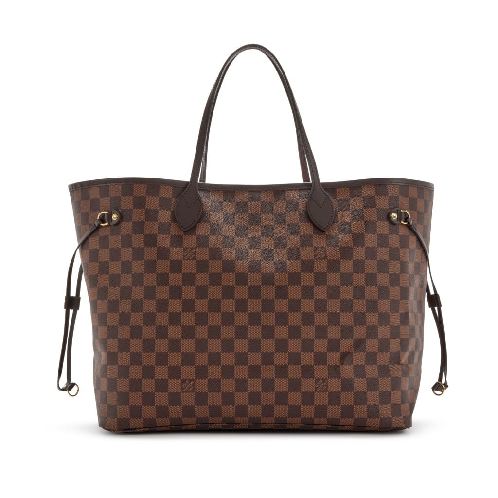 Ebene Damier Canvas Neverfull GM Goldtone Hardware, 2021-2022