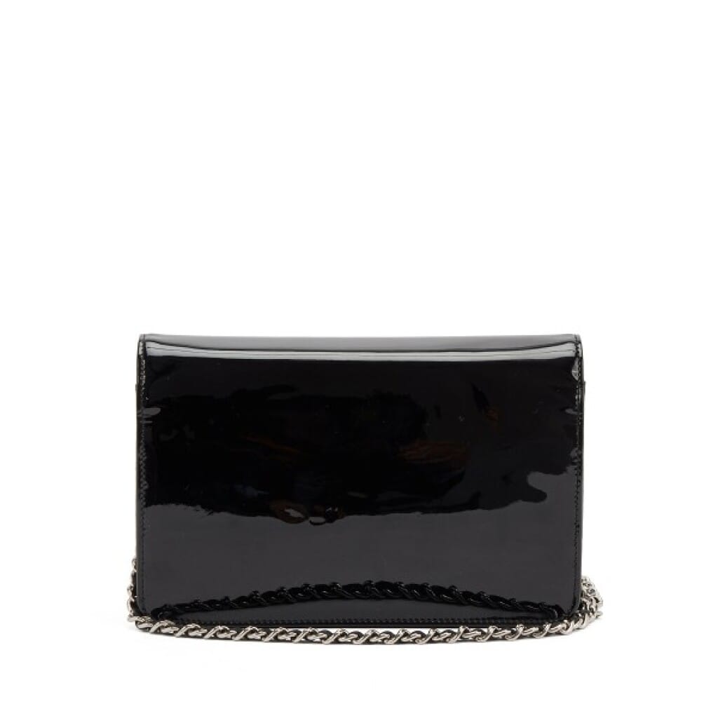 Black Patent Leather CC WOC Wallet on Chain Silver Hardware, 2012-2013