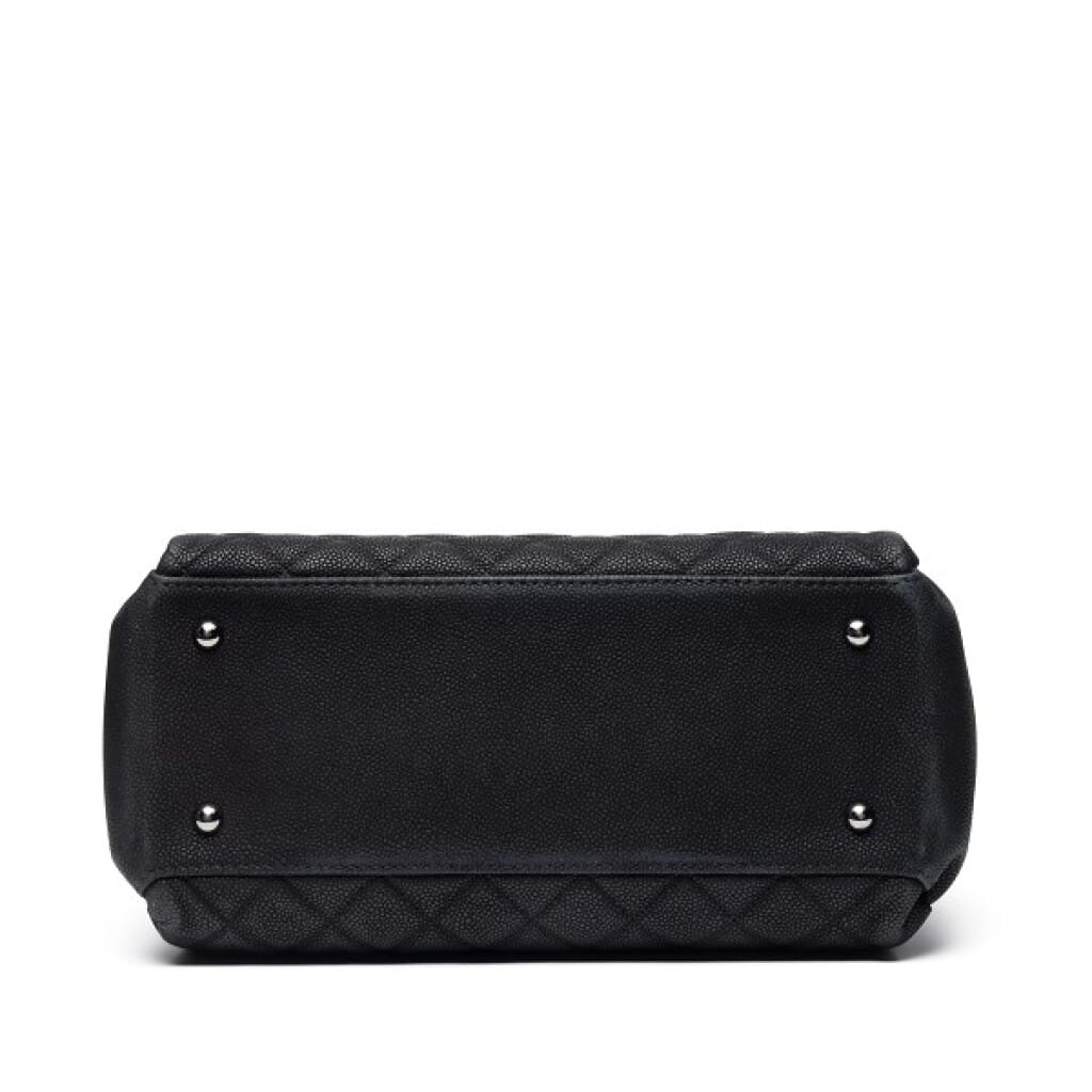 Black Quilted Matte Caviar Lady Pearly Flap Bag Silver Hardware, 2012